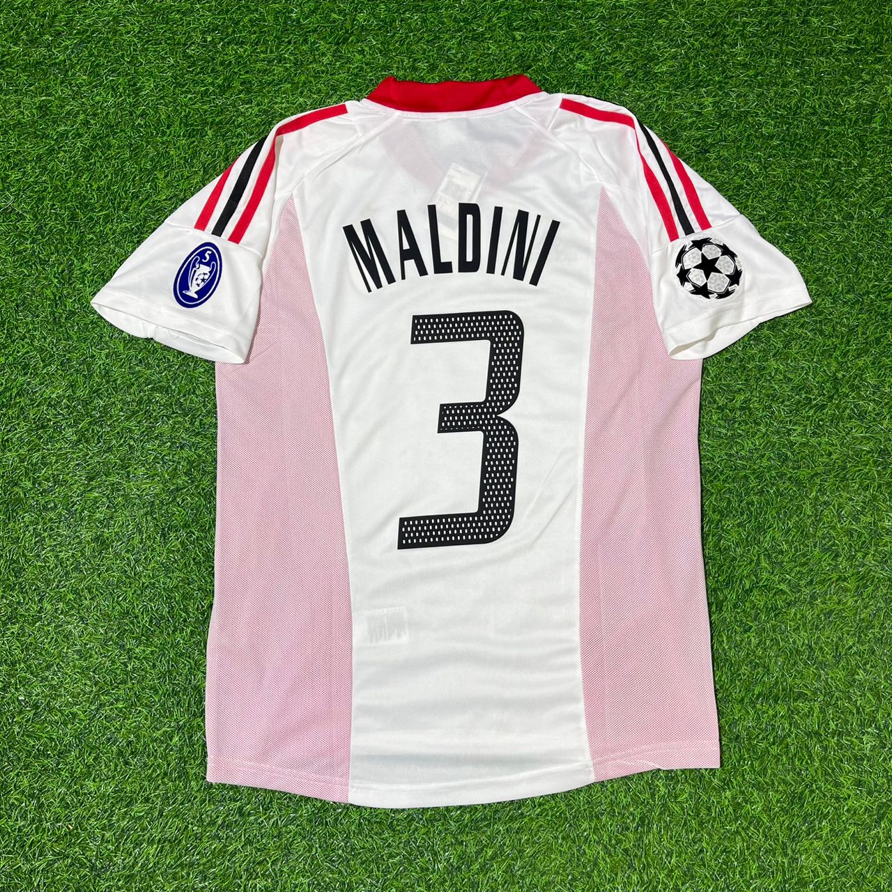 Paolo Maldini AC Milan 2003 Champions League Final Old Trafford White Retro Football Jersey