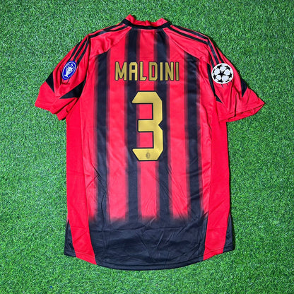 Paolo Maldini AC Milan 2004/05 Red & Black Home Retro Football Jersey Collection