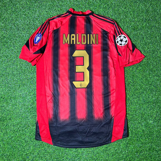 Paolo Maldini AC Milan 2004/05 Red & Black Home Retro Football Jersey Collection
