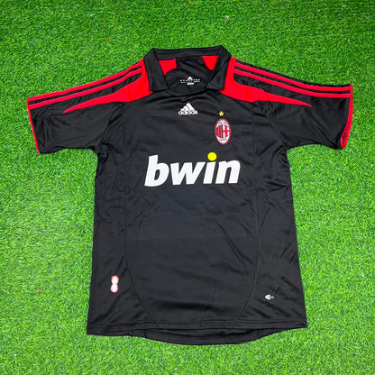 Paolo Maldini AC Milan 2007-2008 Black Retro Third Football Jersey Kit