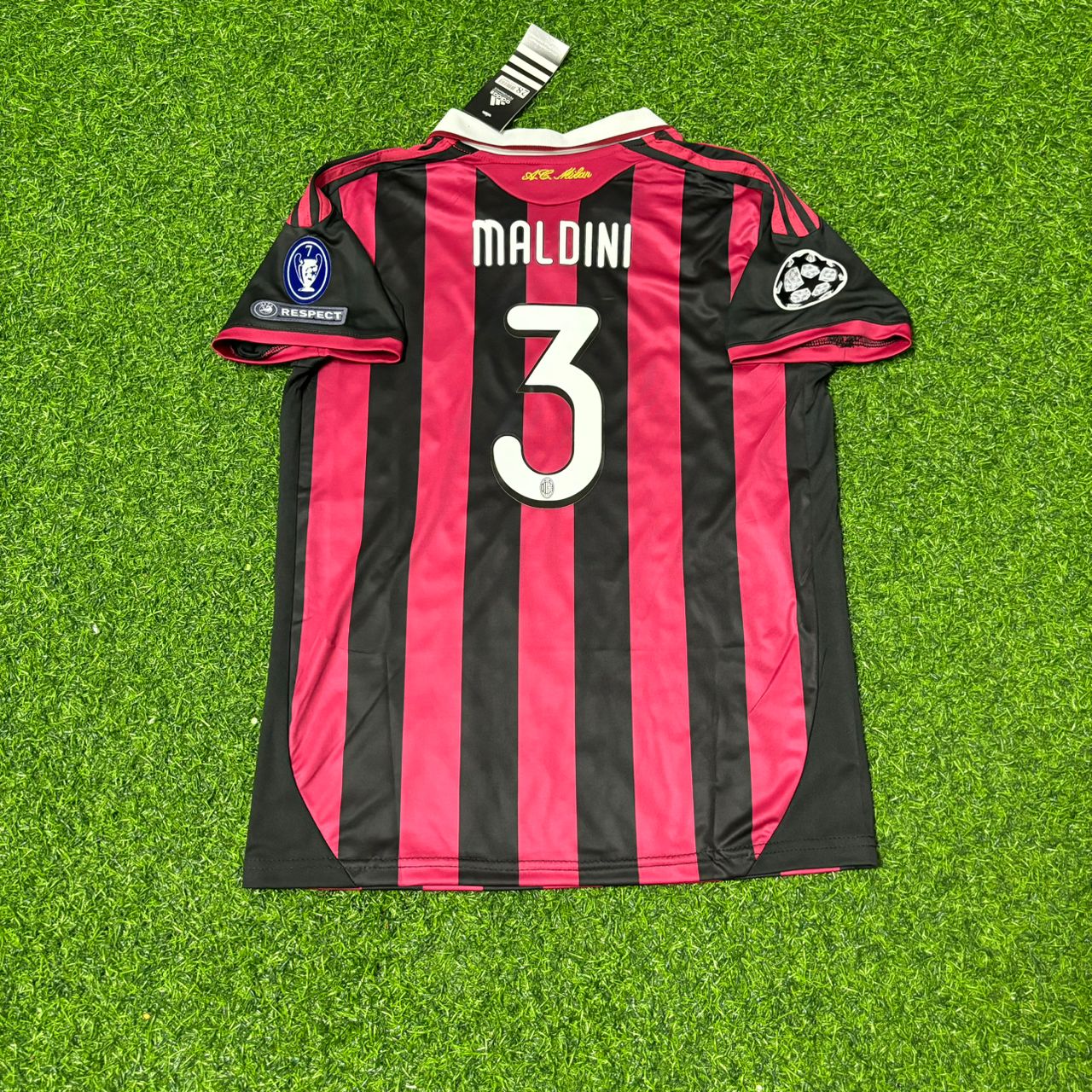 Paolo Maldini AC Milan 2008-2009 Final Season Home Retro Football Jersey Kit