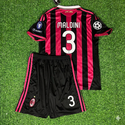 Paolo Maldini #3 AC Milan 2009/10 Retro Football Jersey Kit