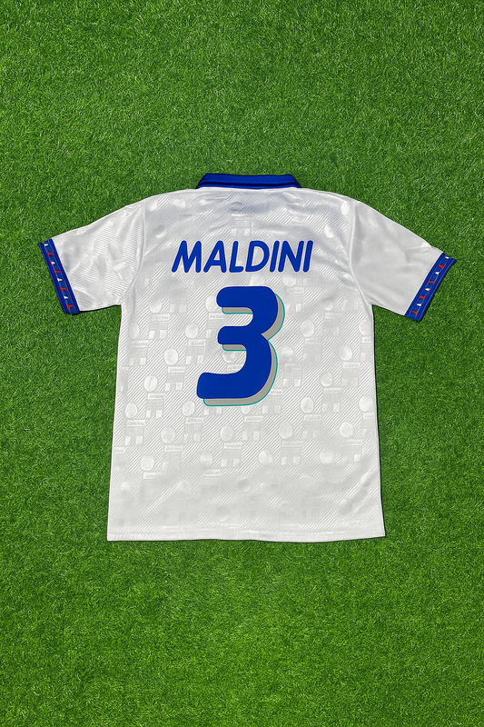 Italy World Cup 1994 Paolo Maldini White Retro Football Jersey Kit