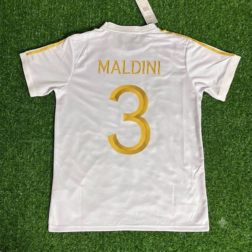 Paolo Maldini - Italy White Anniversary Football Jersey Kit