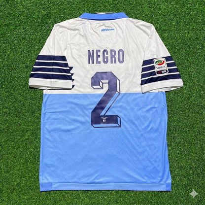 Paolo Negro #2 Lazio White Blue Retro Home Football Jersey Kit
