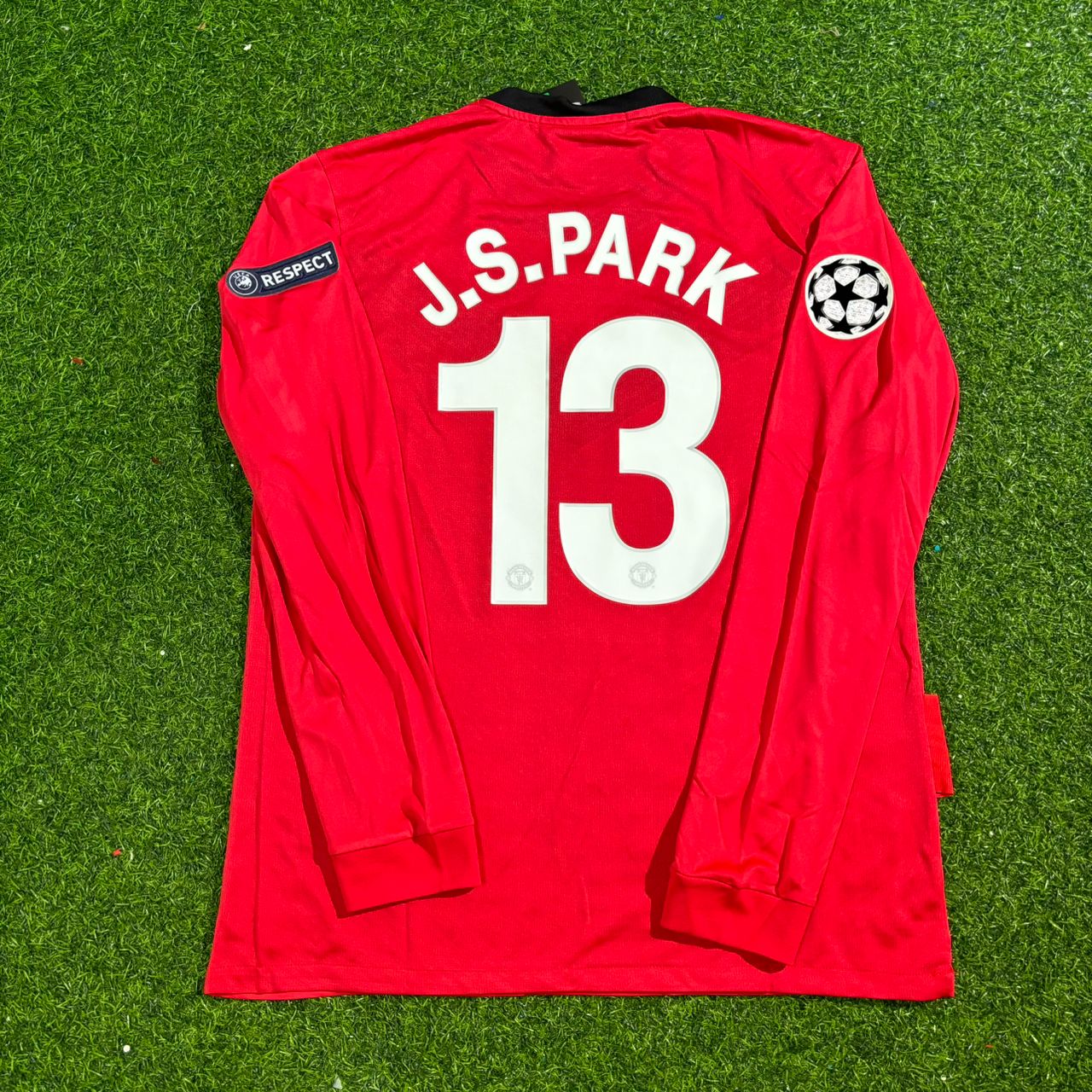 Park Ji-sung #13 Manchester United 2009-2010 Retro Long Sleeve Football Jersey Kit