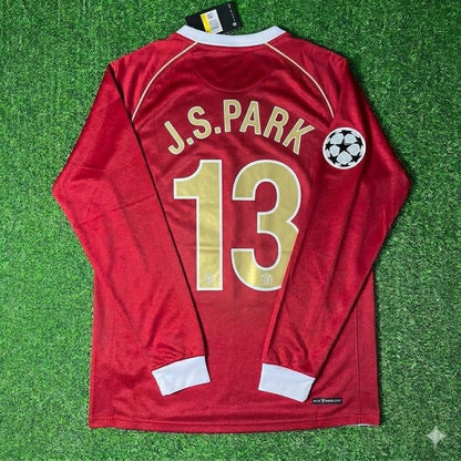 Park Ji-sung #13 Manchester United 2006 2007 Red Golden Football Jersey