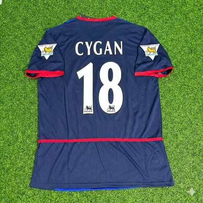 Pascal Cygan 18- Arsenal 2002-2004 Black Blue o2 Retro Football Jersey Kit