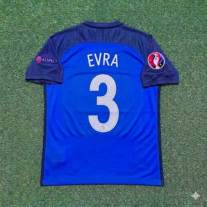 France EURO 2016 Patrice Evra #3 Home Retro Football Jersey