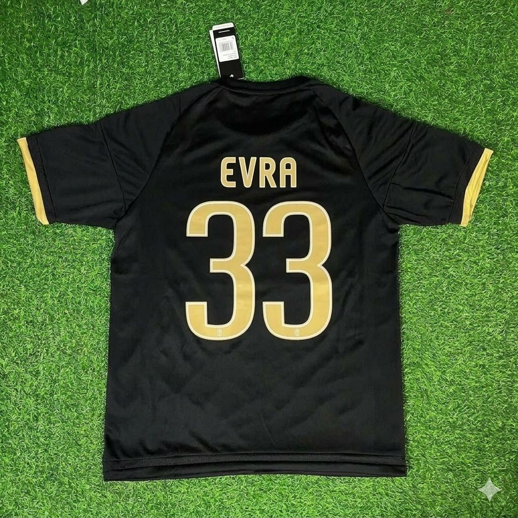 Patrice Evra 33- Juventus Retro Black Football Jersey Kit