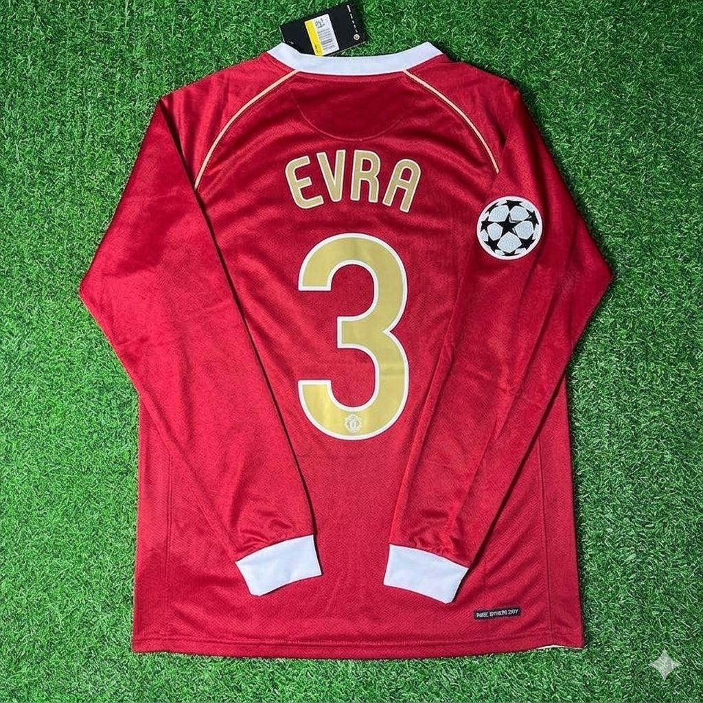 Patrice Evra #3 Manchester United 2006 2007 Red Golden Football Jersey