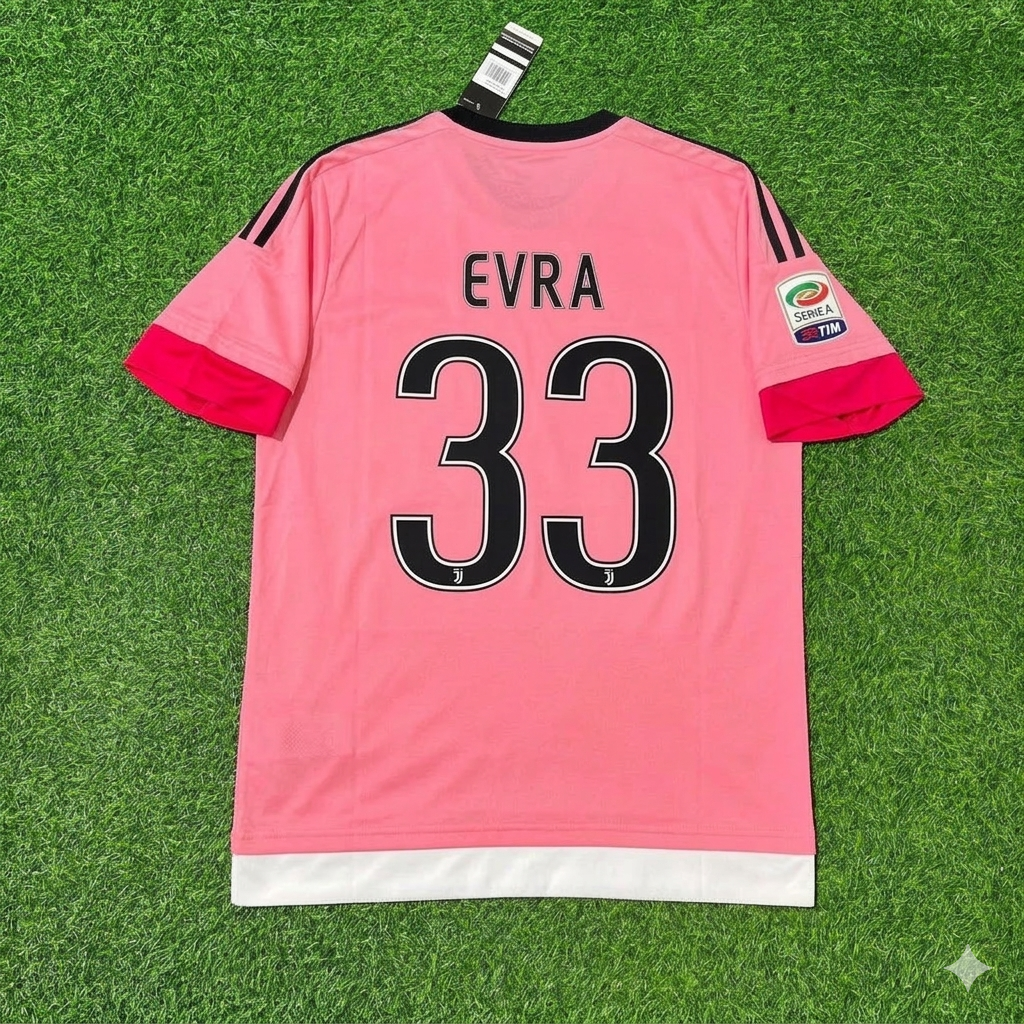 Patrice Evra Juventus Retro Pink 2015-2016 Football Jersey