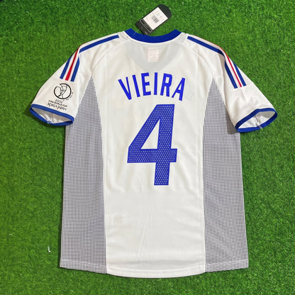 Patrick Vieira #4 France 2002 World Cup Away White Retro Football Jersey