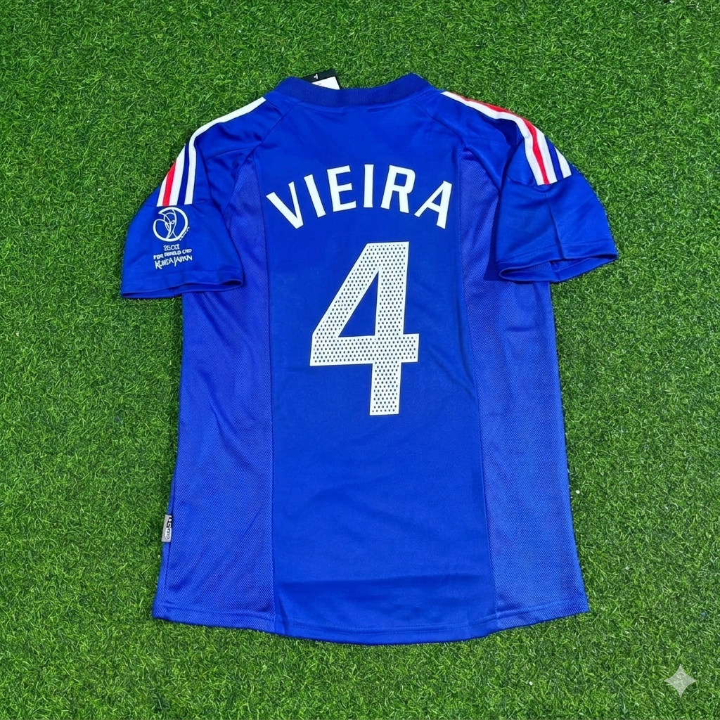 France World Cup 2002 Patrick Vieira #4 Retro Football Jersey