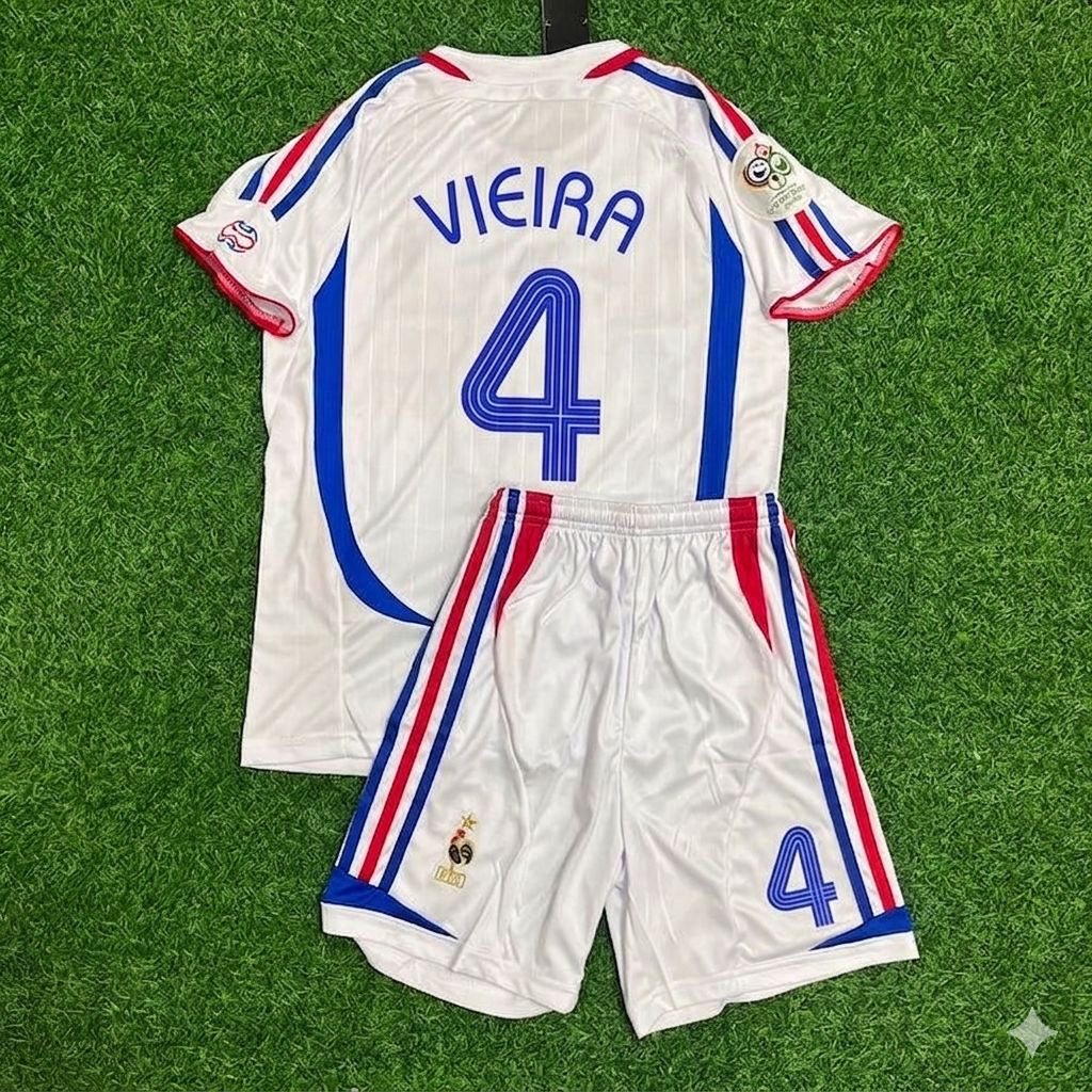 France World Cup 2006 Patrick Vieira #4 Retro Kids Kit