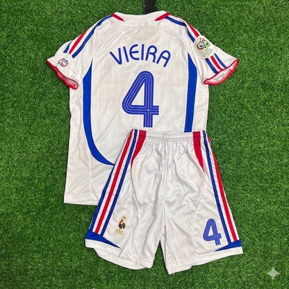 France World Cup 2006 Patrick Vieira #4 Retro Kids Kit