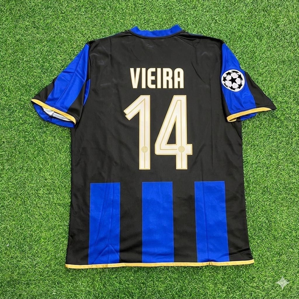 Patrick Vieira #14 Inter Milan 2008/09 Retro Football Jersey Kit
