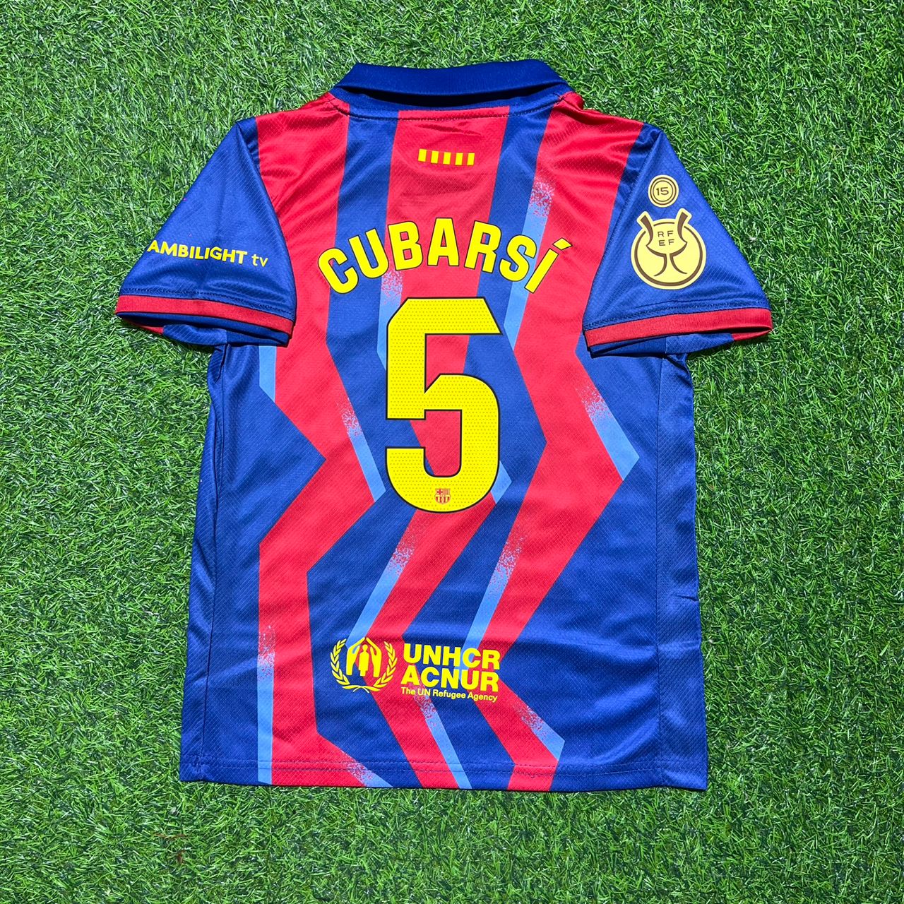 Pau Cubarsi Barcelona 2026 Supercopa de Espana Football Jersey Kit