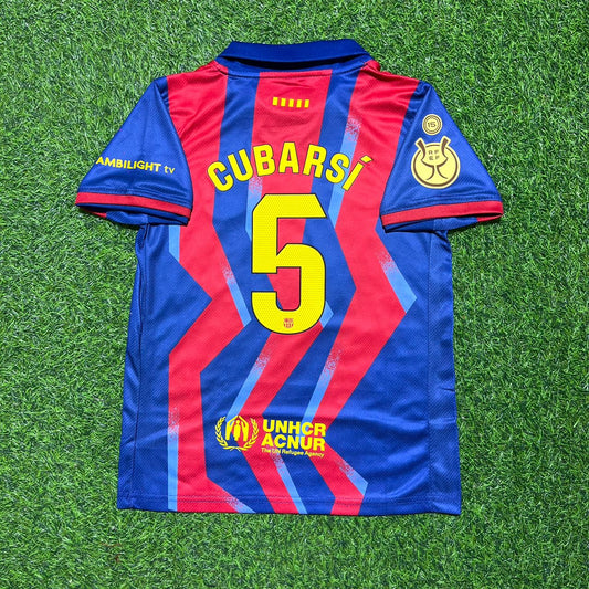 Pau Cubarsi Barcelona 2026 Supercopa de Espana Football Jersey Kit