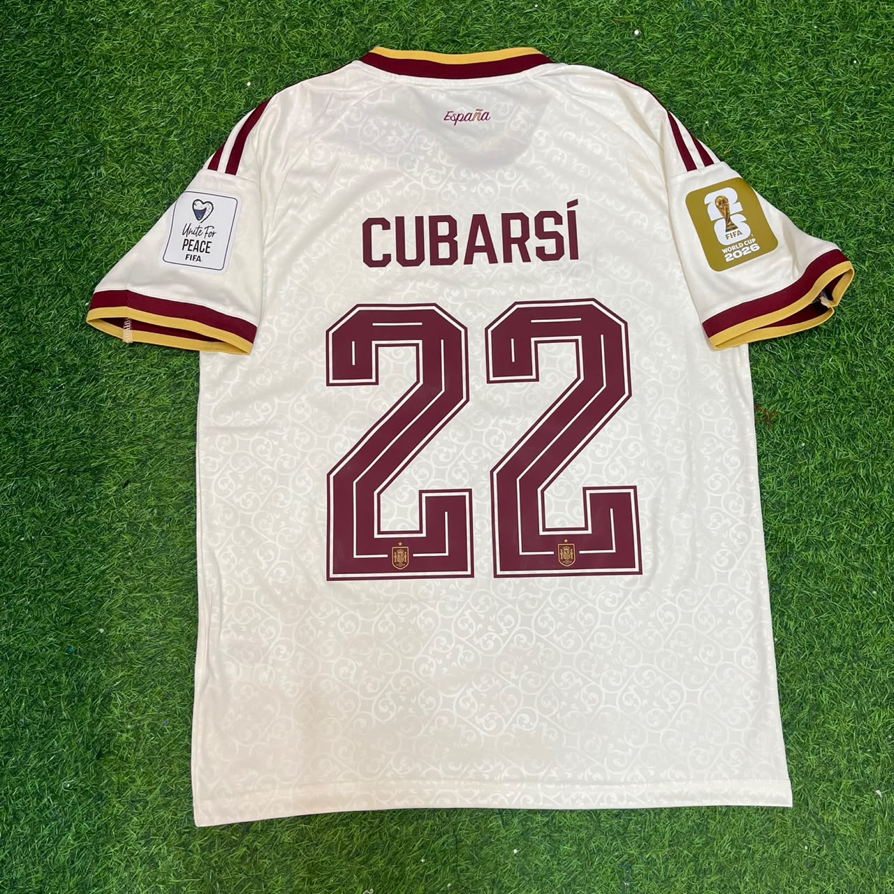 Spain World Cup 2026 Pau Cubarsí #22 Away Football Jersey