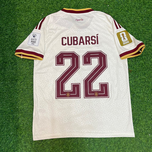 Spain World Cup 2026 Pau Cubarsí #22 Away Football Jersey