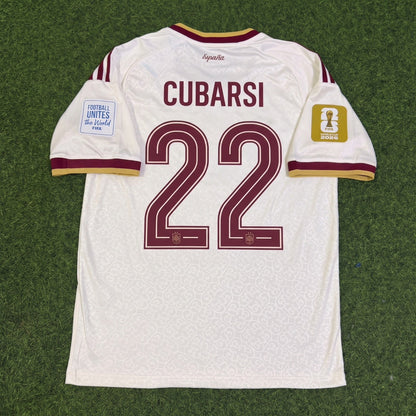Spain Pau Cubarsi #22 Two Star 2026 World Cup Champions Away Football Jersey