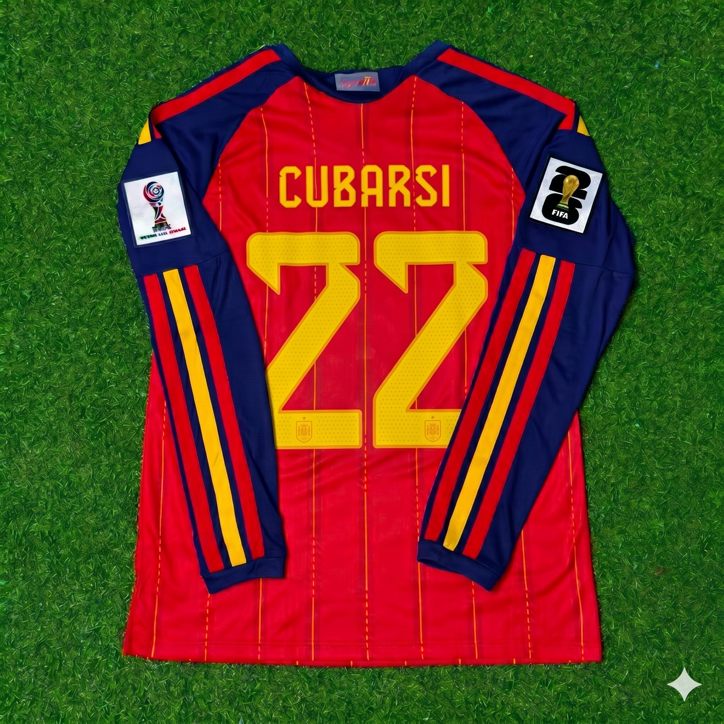 Spain World Cup 2026 Pau Cubarsi #22 Home Long Sleeve Football Jersey