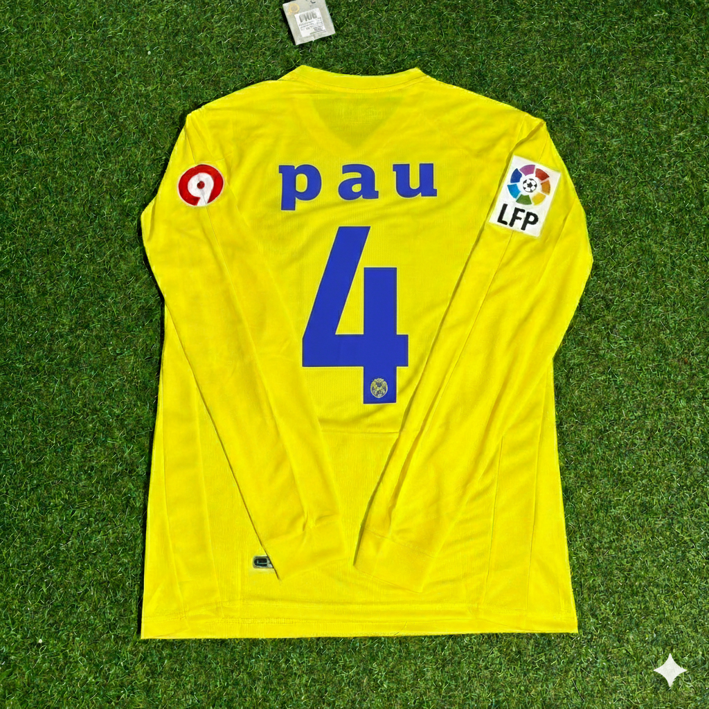 Pau Torres 4 Villarreal CF 2008/2009 Long Sleeve Retro Football Jersey Kit