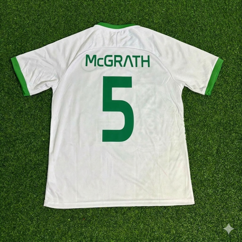 Paul McGrath 5- Ireland Vintage Special Edition White Football Jersey Collection