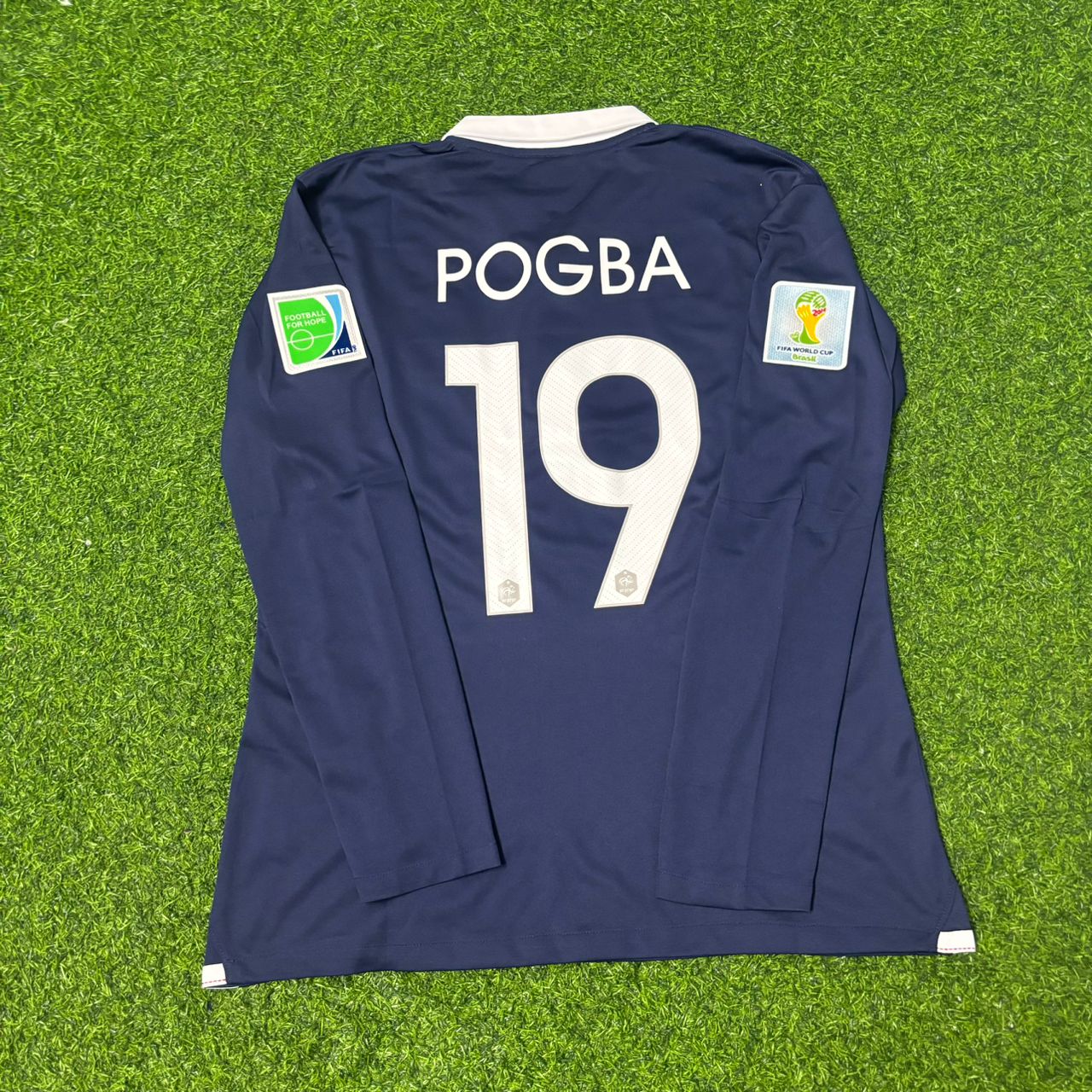 France World Cup 2014 Paul Pogba #19 Long Sleeve Football Jersey