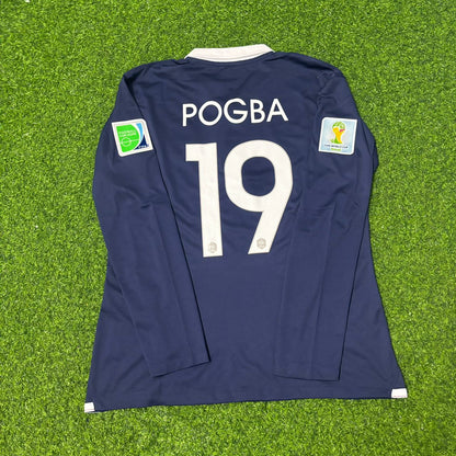 France World Cup 2014 Paul Pogba #19 Long Sleeve Football Jersey
