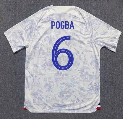 France World Cup 2022 Paul Pogba #6 Away Retro Football Jersey