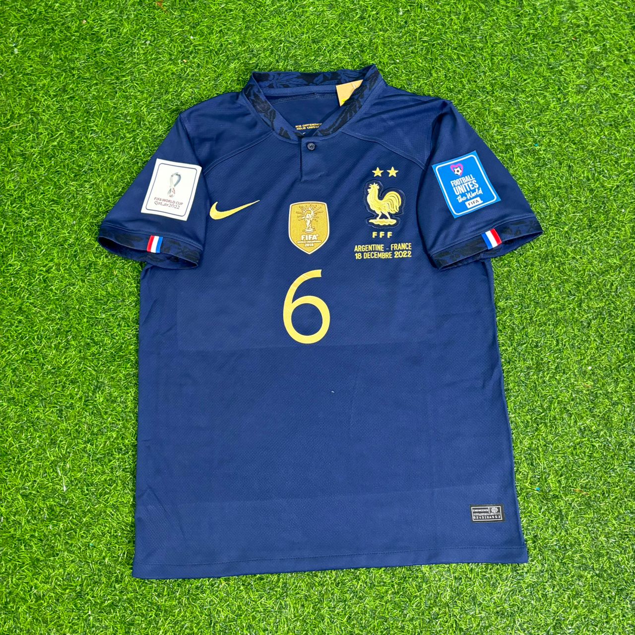 France World Cup 2022 Paul Pogba Final Retro Football Jersey