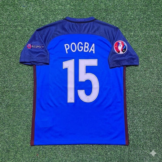 France EURO 2016 Paul Pogba #15 Home Retro Football Jersey