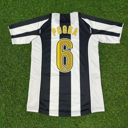 Paul Pogba #6 Juventus Black White Home Retro Football Jersey