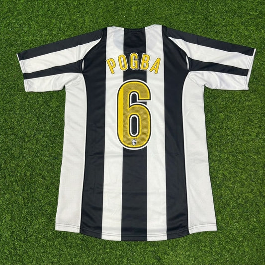 Paul Pogba #6 Juventus Black White Home Retro Football Jersey
