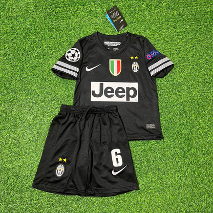 Paul Pogba Juventus 2012 2013 Kids Black Retro Football Jersey Kit