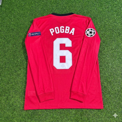 Paul Pogba #6 Manchester United Retro Long Sleeve Football Jersey Kit