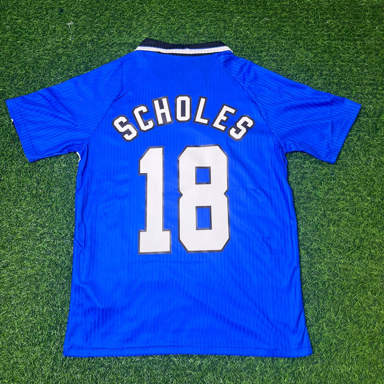 Paul Scholes Manchester United 1996/1997 Blue Retro Football Jersey Kit