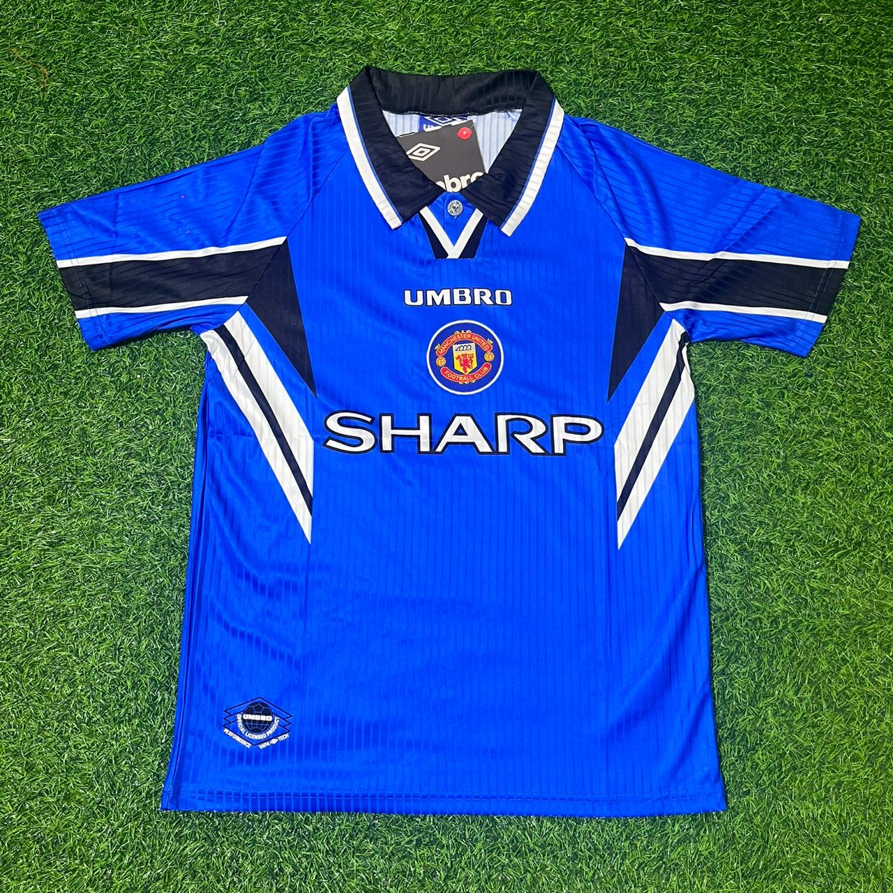 Ole Gunnar Solskjaer Manchester United 1996/1997 Blue Retro Football Jersey Kit