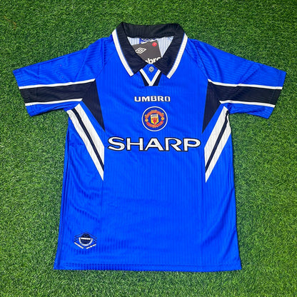 Ole Gunnar Solskjaer Manchester United 1996/1997 Blue Retro Football Jersey Kit