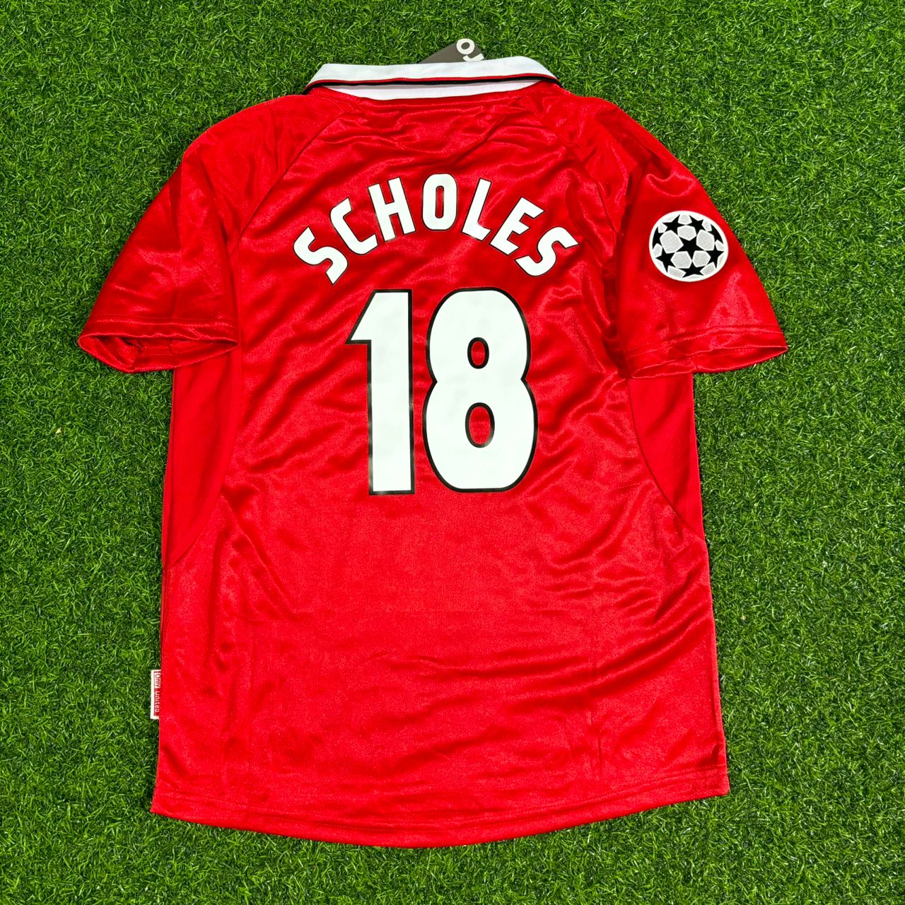 Paul Scholes Manchester United 1999 CL Final Kids Retro Football Jersey Kit