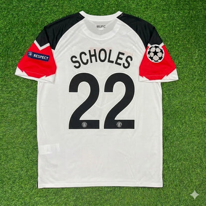Paul Scholes #22 Manchester United 2011 Champions League Final White Football Jersey Kit
