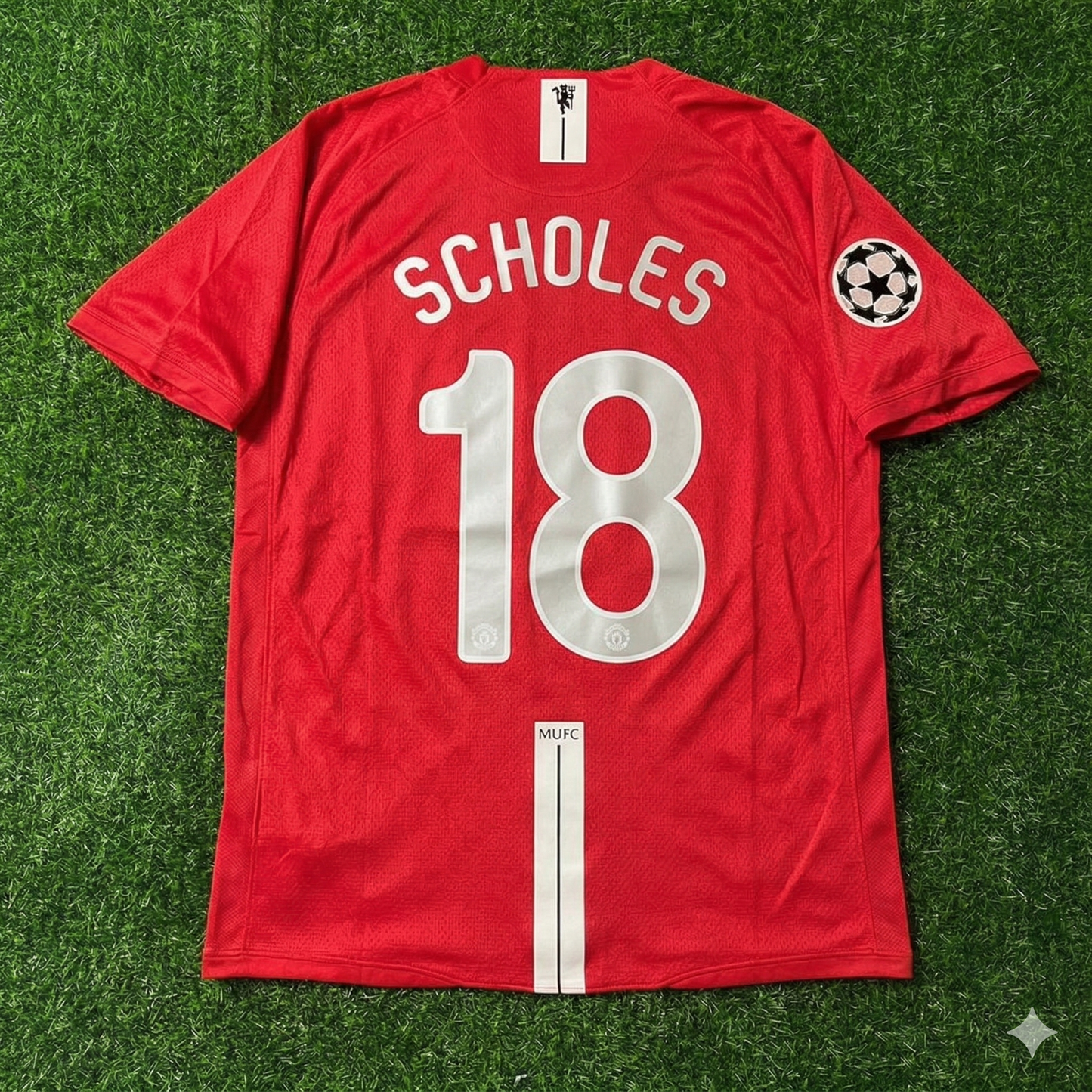 Paul Scholes Manchester United Champions League Final Moscow 2008 Retro Red Football Shirt Jersey