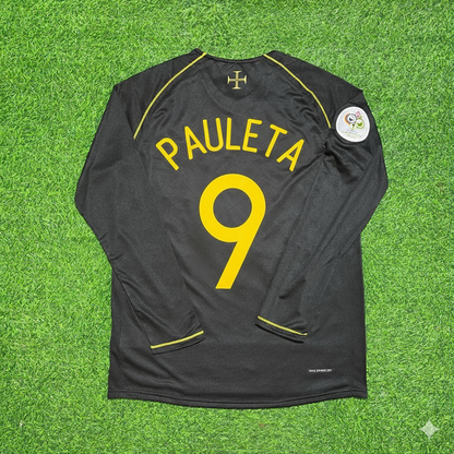 Portugal World Cup 2006 Pauleta Long Sleeve Black Retro Football Jersey