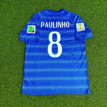 Brazil World Cup 2014 Paulinho 8- Retro Blue Jersey Trikot