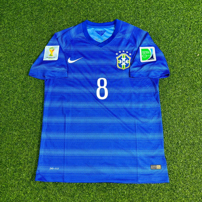 Brazil World Cup 2014 Paulinho 8- Retro Blue Jersey Trikot