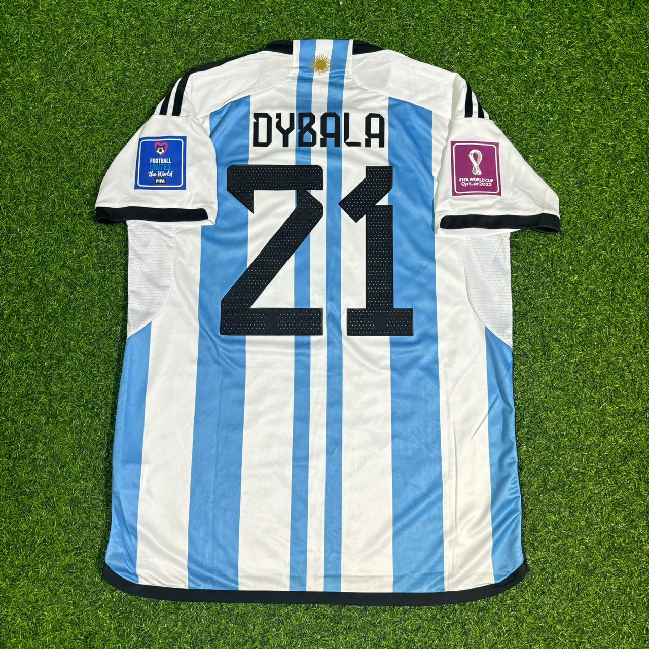 Argentina World Cup 2022 Paulo Dybala #21 Qatar Champion Home Football Jersey