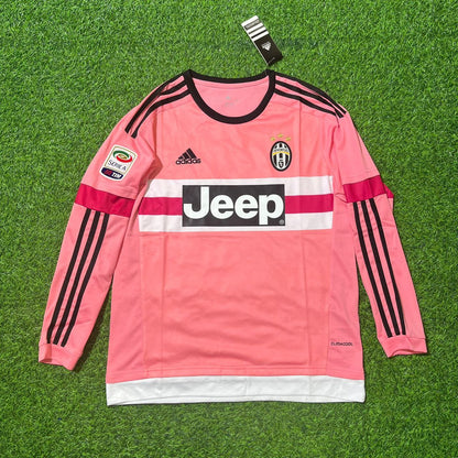 Paulo Dybala Juventus Retro Long Sleeve 2015-2016 Pink Football Jersey
