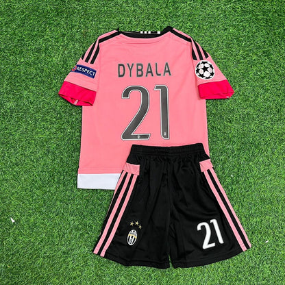 Paulo Dybala Juventus 2015-2016 Retro Pink Kids Football Jersey Collection